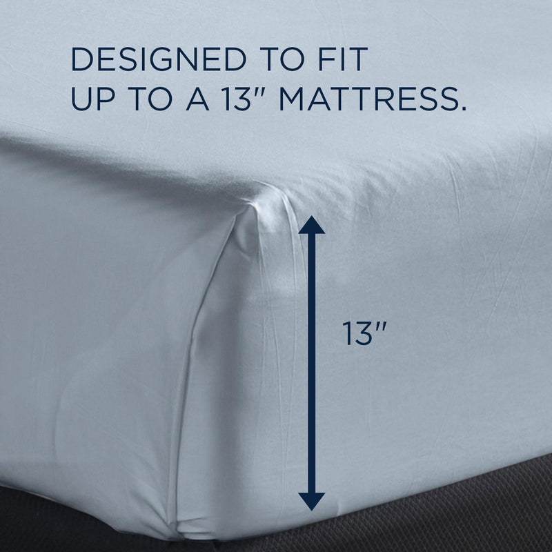 Tempur-Pedic TEMPUR Classic Cotton Sheet Set Sleepy Blue (Twin) IMAGE 3