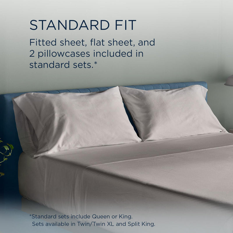  Tempur-Pedic TEMPUR Luxe Egyptian Cotton Pillowcase Set  Cool Gray (King) IMAGE 11