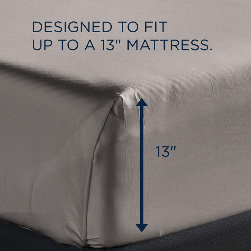  Tempur-Pedic TEMPUR Luxe Egyptian Cotton Pillowcase Set  Cool Gray (Queen) IMAGE 3
