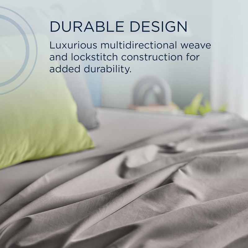  Tempur-Pedic TEMPUR Luxe Egyptian Cotton Pillowcase Set  Cool Gray (Queen) IMAGE 7