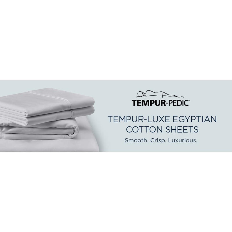  Tempur-Pedic TEMPUR Luxe Egyptian Cotton Pillowcase Set  Silver Mist (King) IMAGE 13