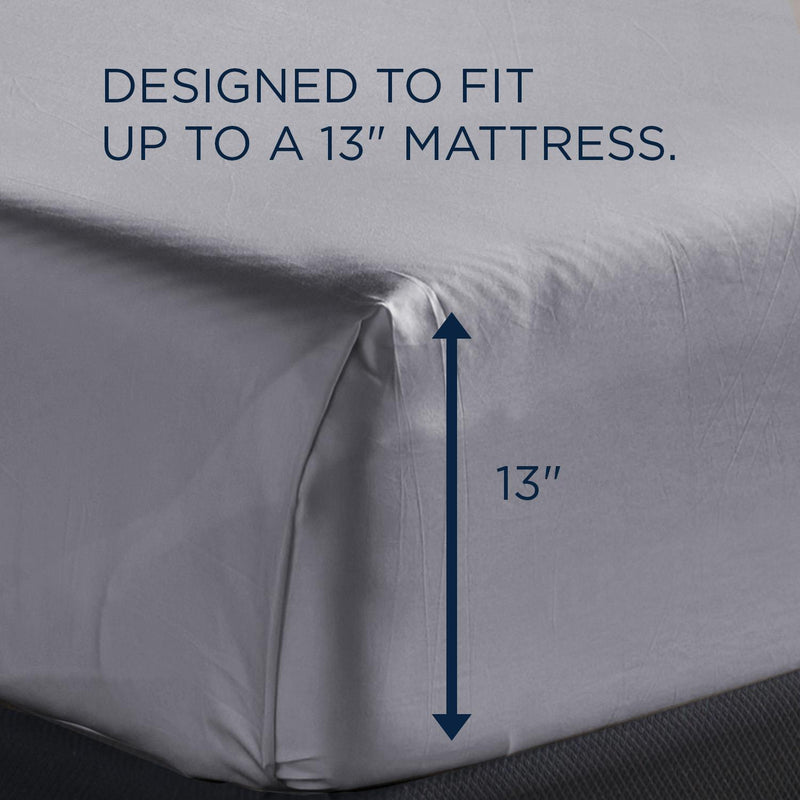  Tempur-Pedic TEMPUR Luxe Egyptian Cotton Pillowcase Set  Silver Mist (King) IMAGE 3