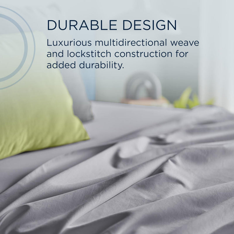  Tempur-Pedic TEMPUR Luxe Egyptian Cotton Pillowcase Set  Silver Mist (King) IMAGE 7