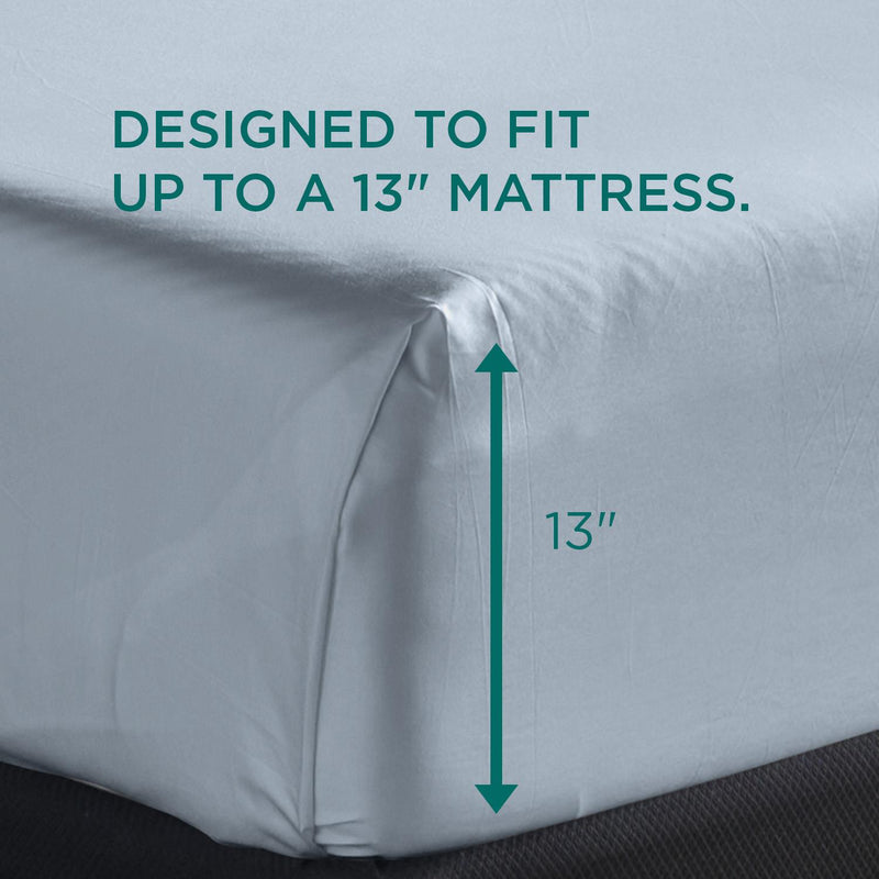  Tempur-Pedic TEMPUR Luxe Egyptian Cotton Pillowcase Set  Sleepy Blue (King) IMAGE 13