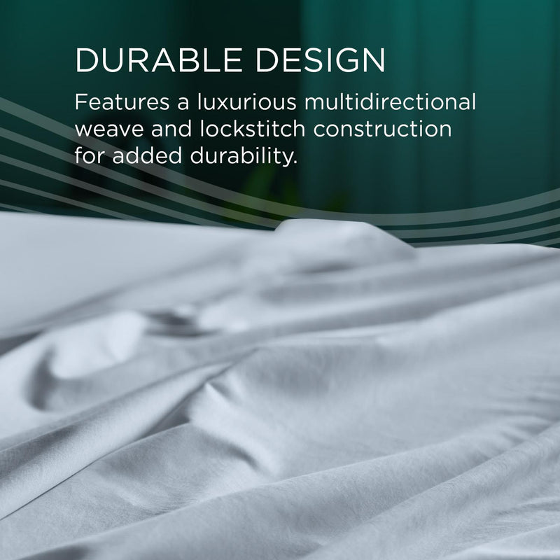  Tempur-Pedic TEMPUR Luxe Egyptian Cotton Pillowcase Set  Sleepy Blue (King) IMAGE 16