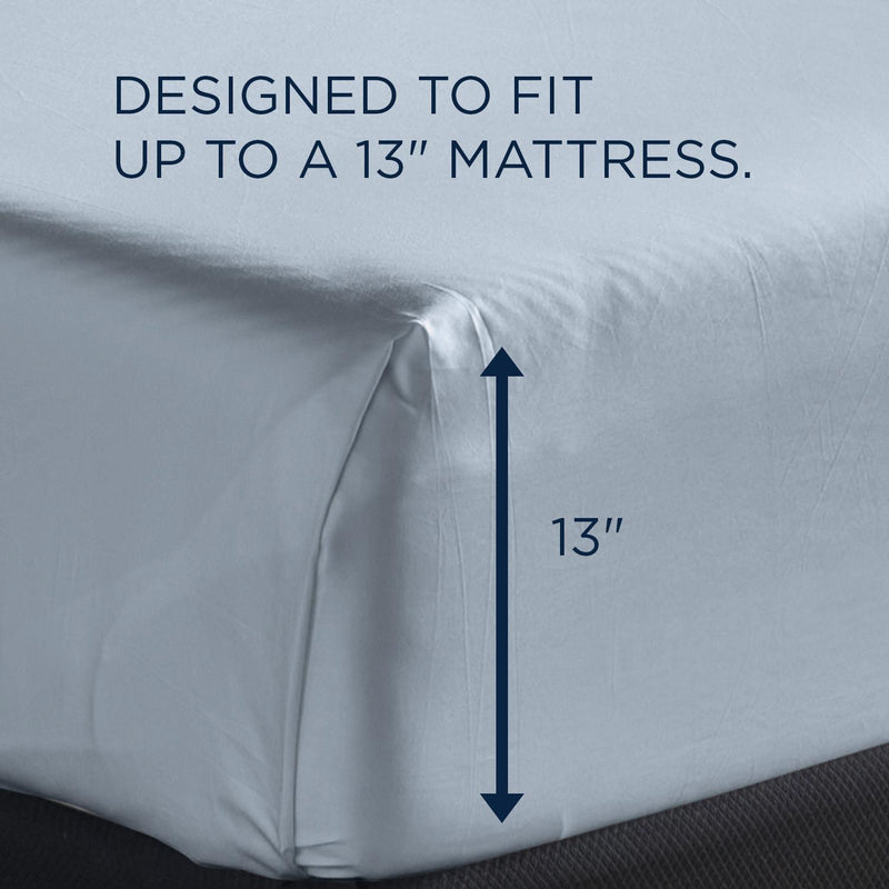  Tempur-Pedic TEMPUR Luxe Egyptian Cotton Sheet Set Sleepy Blue (Queen) IMAGE 3