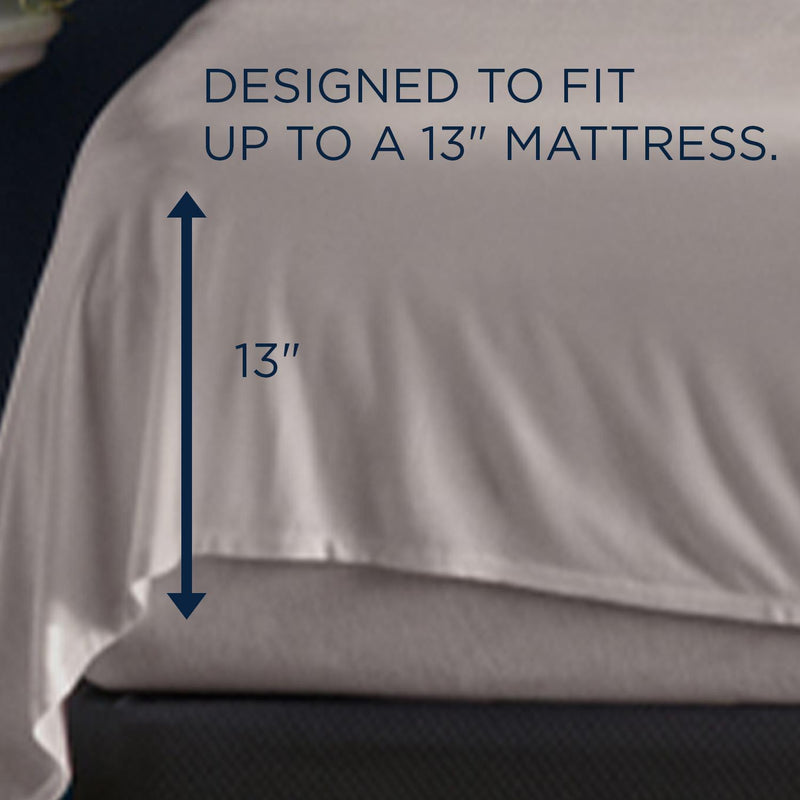  Tempur-Pedic TEMPUR Rayon from Bamboo Sheet Set Cool Gray (Twin XL) IMAGE 3