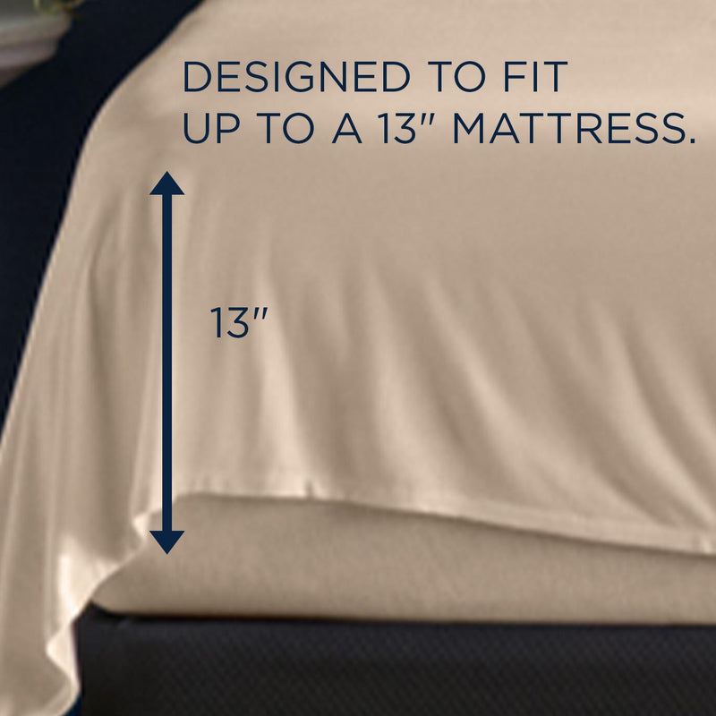  Tempur-Pedic TEMPUR Rayon from Bamboo Sheet Set Sandstone (Split King) IMAGE 3