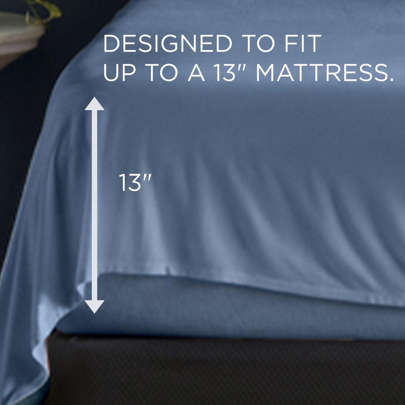  Tempur-Pedic TEMPUR Rayon from Bamboo Sheet Set Vintage Indigo (Queen) IMAGE 3